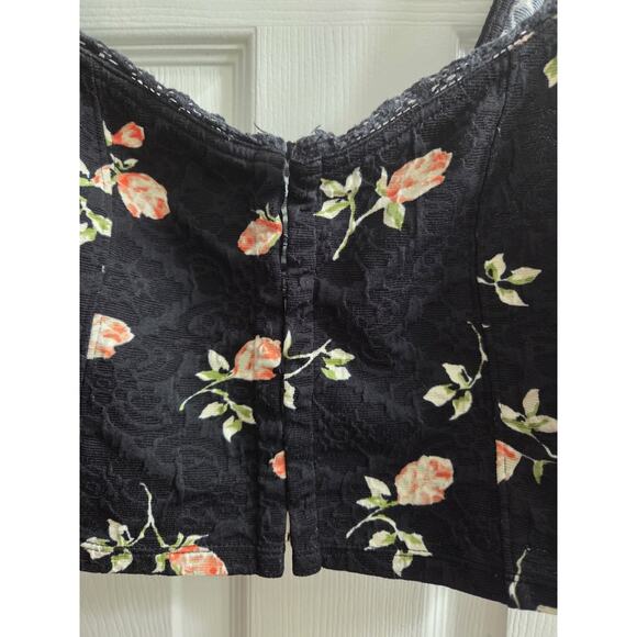 Urban Outfitters Kimchi Blu Bustier Crop Top Tank Hook and eye closure black L - Picture 3 of 9